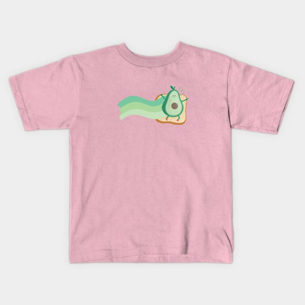 Avocado On Toast Surfing Kids T-Shirt by awesomesaucebysandy